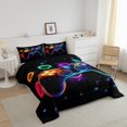 thumbnail image 3 of Game Bedding Set Twin 3pcs Luxuxry,Colorful Galxy Bedding Decor, (Reversible), 3 of 7
