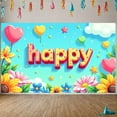 thumbnail image 3 of Colorful Decorations Happy Birthday Banner Flower Balloons for Kids Party Celebration Outdoor Fun, 3 of 9
