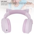 thumbnail image 3 of Cat Ear Wire Less Headphone with Mic, Volume Control Cat Ear BT Headphone, LED Light Foldable Music Gaming Headset with 3.5mm Aux Cable & Speaker for Kids Adults, 3 of 7