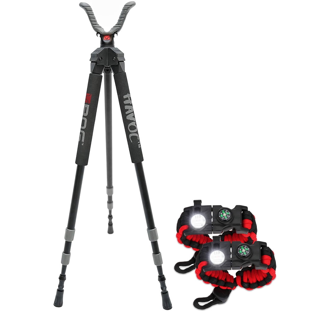 Bog 1100479 Havoc Hunting and Shooting Stick Tripod Bundle with Deco