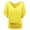 Yellow, variant on Fashion Women Plus Size Solid V-Neck Batwing Sleeve Fold Hem Loose Top T-shirt Business Blouses for Women