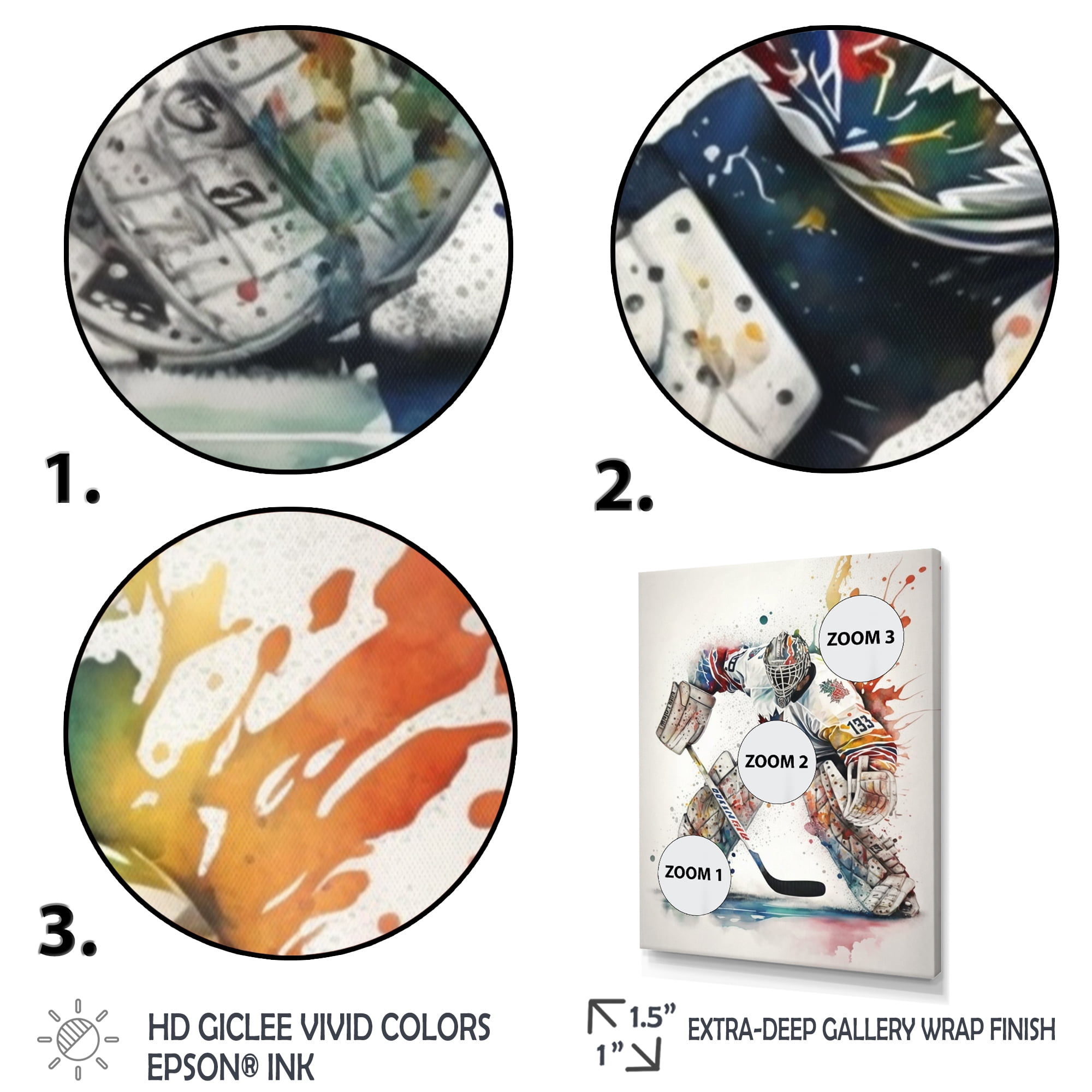 Designart Hockey Goalie II Canvas Wall Art