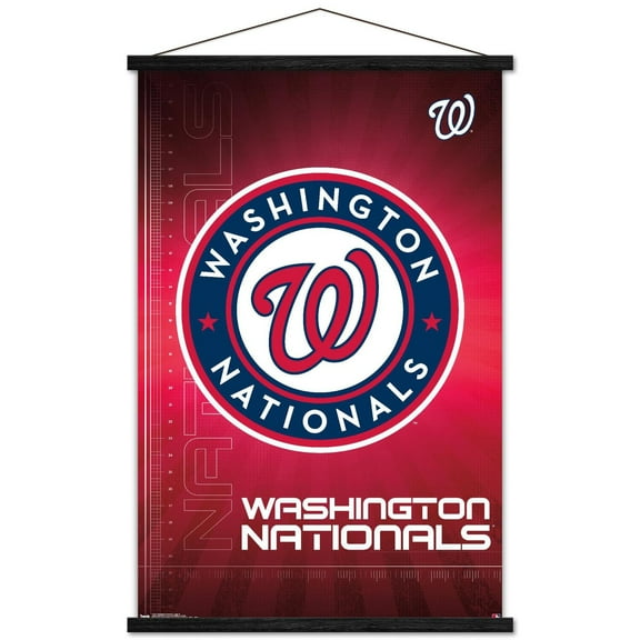 MLB Washington Nationals - Logo 16 Wall Poster with Wooden Magnetic Frame, 22.375" x 34"
