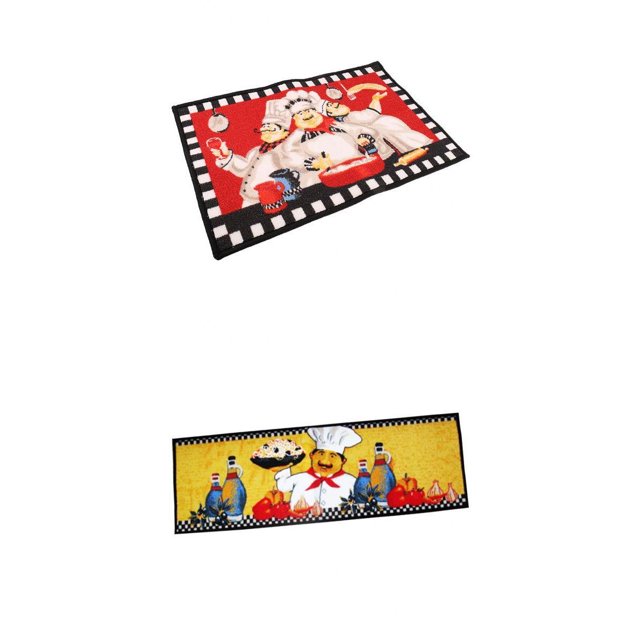 2 Piezas Chef Cocina área Alfombra Piso Alfombra Antideslizante Felpudo A Sunnimix Alfombra de piso de cocina