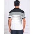 thumbnail image 3 of DARING DIVA Men's Colorblock Striped Short Sleeve Three Button Polo Shirts S Black White, 3 of 7