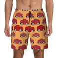 thumbnail image 3 of Uemuo Red Cars Pattern Mens Swim Trunks Quick Dry Board Shorts with Mesh Lining, Stretch Beach Shorts Quick Dry No-Chafing Board Shorts-Small, 3 of 9