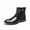 Black, variant on Men's Chelsea Boots with Side Zipper, Pointed Toe Dress Boots with Adjustable Buckle Strap, Casual & Formal Leather Booties