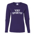 thumbnail image 2 of Wild Bobby YAY SPORTS! Sports Women Graphic Long Sleeve T-Shirt, Purple, XX-Large, 2 of 5