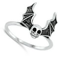 thumbnail image 4 of Bat Skull Pure Spirit Wholesale Ring .925 Sterling Silver Band Jewelry Female Male Unisex Size 6, 4 of 4