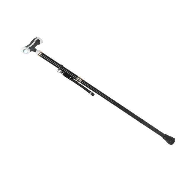 Foldable Walking Cane, Lightweight And Foldable Equipped With A Lighting Device Stable And Durable Folding Cane For Travel For Outdoors For Elderly For Home