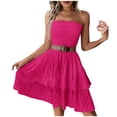 thumbnail image 2 of Robe Sans Bretelles, Robe d'Été à Manches Longues pour Femmes pour les Vacances et le Quotidien, Robe en Polyester Imprimé, 2 of 9