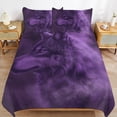 thumbnail image 6 of 3 Pcs Soft Bedding Set, Includes 1 Duvet Cover with Zipper And 2 Pillow,Shams Purple Wolf King(102"×90"), 6 of 8