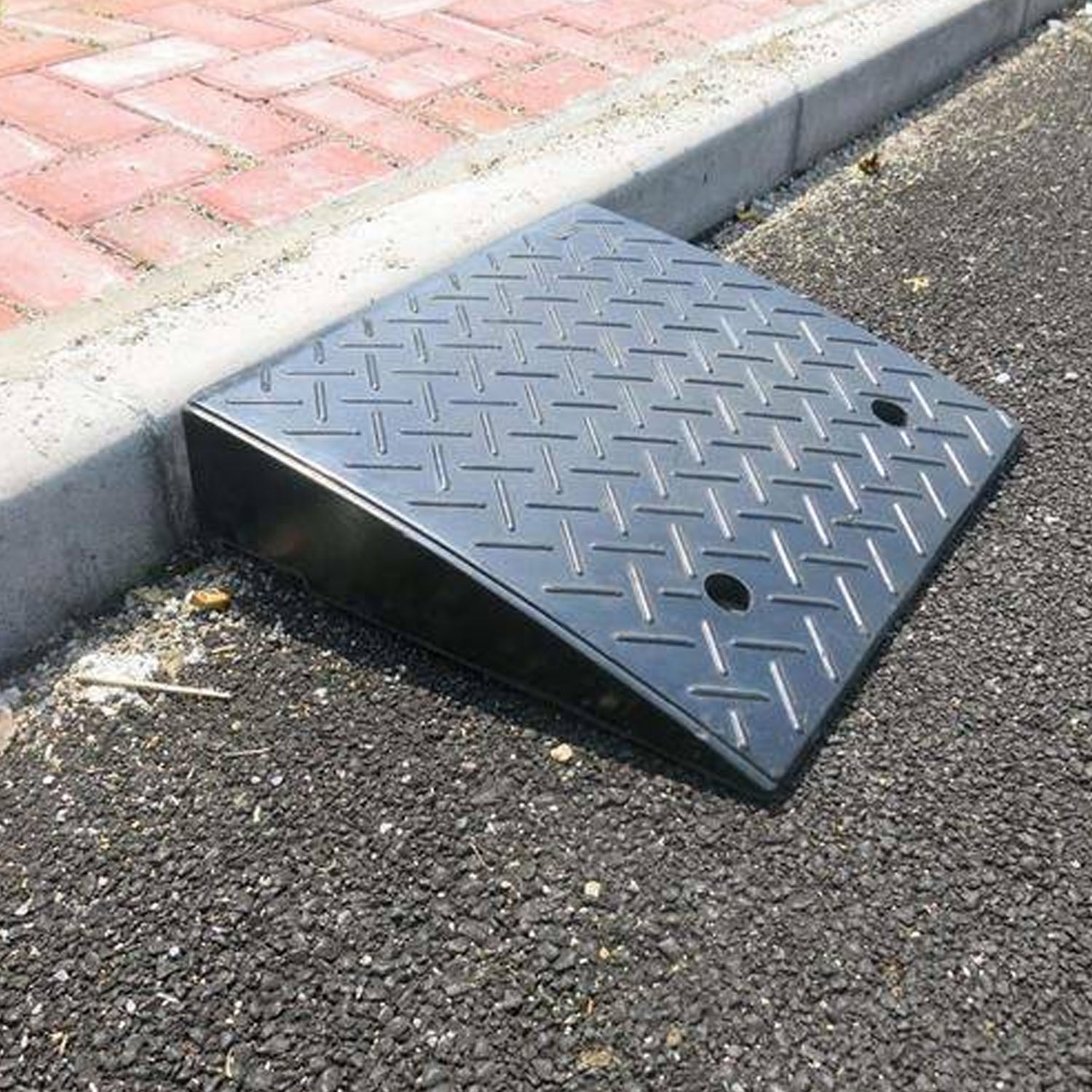 uyoyous Rubber Car Curb Ramps for Vehicle Wheelchair Ramp 18.7"L x 15