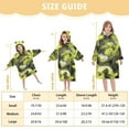 thumbnail image 3 of Dailycode Wearable Blanket Hoodie Oversized Sherpa Flannel Blankets with Pocket for 3-14 Year Old Green Snake_skin, 3 of 7