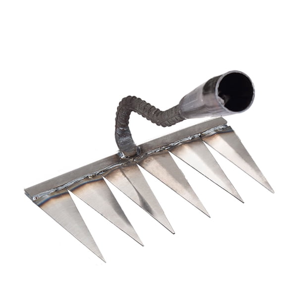 Billuyoard Herramienta agrícola de acero al carbono, deshierbe y mantenimiento de jardines, desmalezado y torneado, rastrillo para suelos sueltos Type2 NO2
