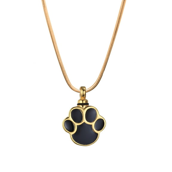 Gold Dog Paw Print Pet Cremation Urn Necklace for Ashes Memorial Necklace Cremation Jewelry Keepsake Ashes Free Funnel Kit