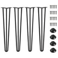 thumbnail image 1 of Patas de horquilla de 22 pulgadas, 3 varillas de acero negro de mediados de siglo para mesa de centro y silla, proyectos de muebles de bricolaje para el hogar (juego de 4), 1 of 5