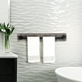 thumbnail image 4 of Wall Mounted Black Pipe Towel Bar with Torched Brown Wood, MyGift 27 inch Bathroom Sink Rack, 4 of 7