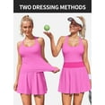 thumbnail image 4 of Alove Womens Sports Skirt with Built-in Shorts Exercise Sets Scalloped Golf Dress Racerback Athletic Skirts Top and Skirt, 4 of 8