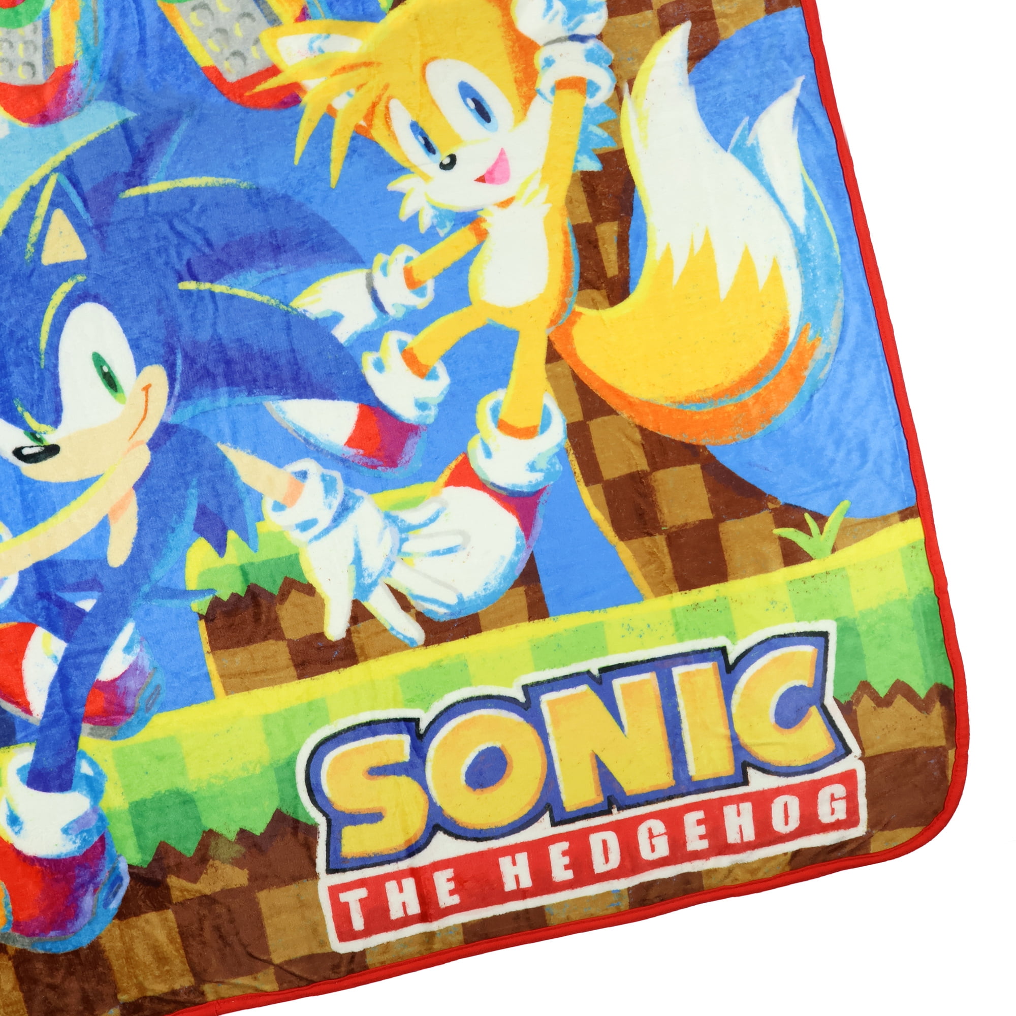 Sonic The Hedgehog Throw Blanket Knuckles Tails And Sonic Classic Design Fleece Blanket 45x60"