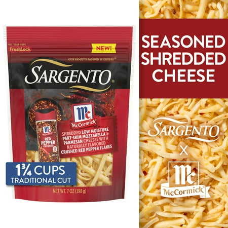 Sargento McCormick Shredded Cheese, Traditional Cut, 7 oz.