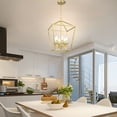 thumbnail image 5 of 16 in. 6-Light Wide Vintage Gold Lantern Chandelier, 5 of 10