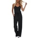 thumbnail image 1 of Pantalones Casuales para Mujeres Verano Cuello en V Color Sólido Bolsillo sin Mangas Pantalones Largos Mono Poliéster Moda Casual, 1 of 7