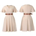 thumbnail image 2 of Womens Elegant V Neck Bell Sleeve Party Club Formal Wedding Guest Midi Dresses, 2 of 8