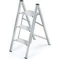 thumbnail image 1 of Step Ladder Aluminium Folding Ladder with Wide Steps Portable Slim Step Stool Household Ladder Stepladder with MultiFunction Silver, 1 of 7