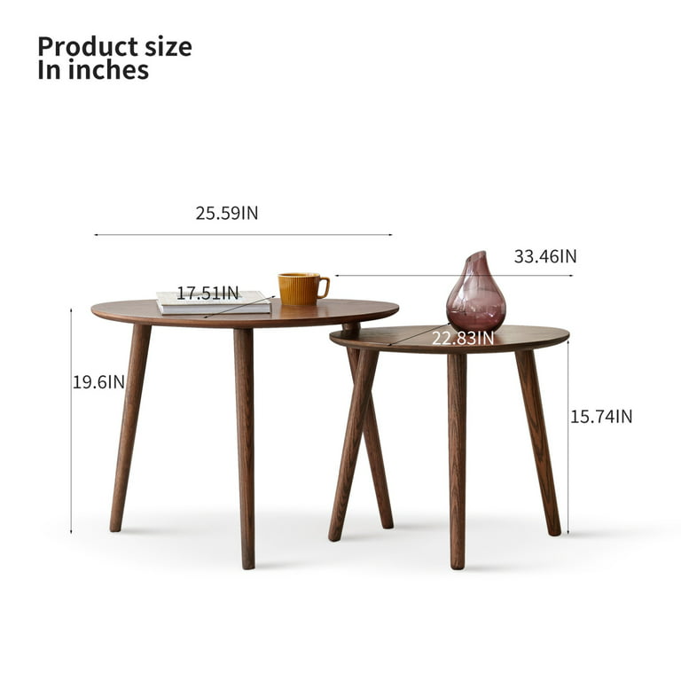 Lost drum Many Center Table Low Table 100% Solid Oak Wood Top Plate Desk Pebble Shaped  Natural Wooden Coffee Table Width 50 X Depth 44.5 X Height 65 Cm Desk Work  From Home Easy to Assemble - Walmart.com