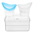 thumbnail image 1 of Juego de 2 vasos de silicona para lavado de ojos con contenedor de almacenamiento, vasos de limpieza suaves para ojos, para limpiar y eliminar el polvo. Azul y gris, 1 of 10