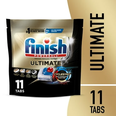 Finish Ultimate Dishwasher Pods, No Pre-Rinse Dishwasher Detergent Soap Tabs, Our Best Clean, 11 Count