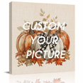 thumbnail image 2 of Orange Grey Pumpkins Fall Wall Art Painting on Canvas, Thanksgiving Rustic Canvas Art Home Prints Wall Art Framed Modern Artwork for Living Room Bedroom Wall Decor 8x8in, 2 of 9