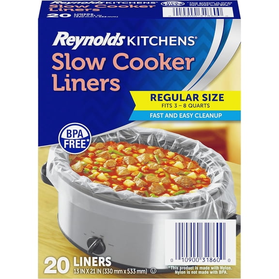 Slow Cooker Liners, Regular (Fits 3-8 Quarts), 20 Count