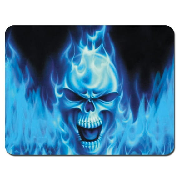 Blue Flaming Skull Mouse pads Gaming Mouse Pad 9.84x7.87 inches