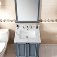 thumbnail image 2 of Montary 31"x22"Bathroom Vanity Top,sintered stone carra white Barthroom Vanity Sink Tops with Rectangular Undermount Ceramic Sink with Vanity Backsplash, Three Faucet Hole Bathroom Vanity Countertop, 2 of 6