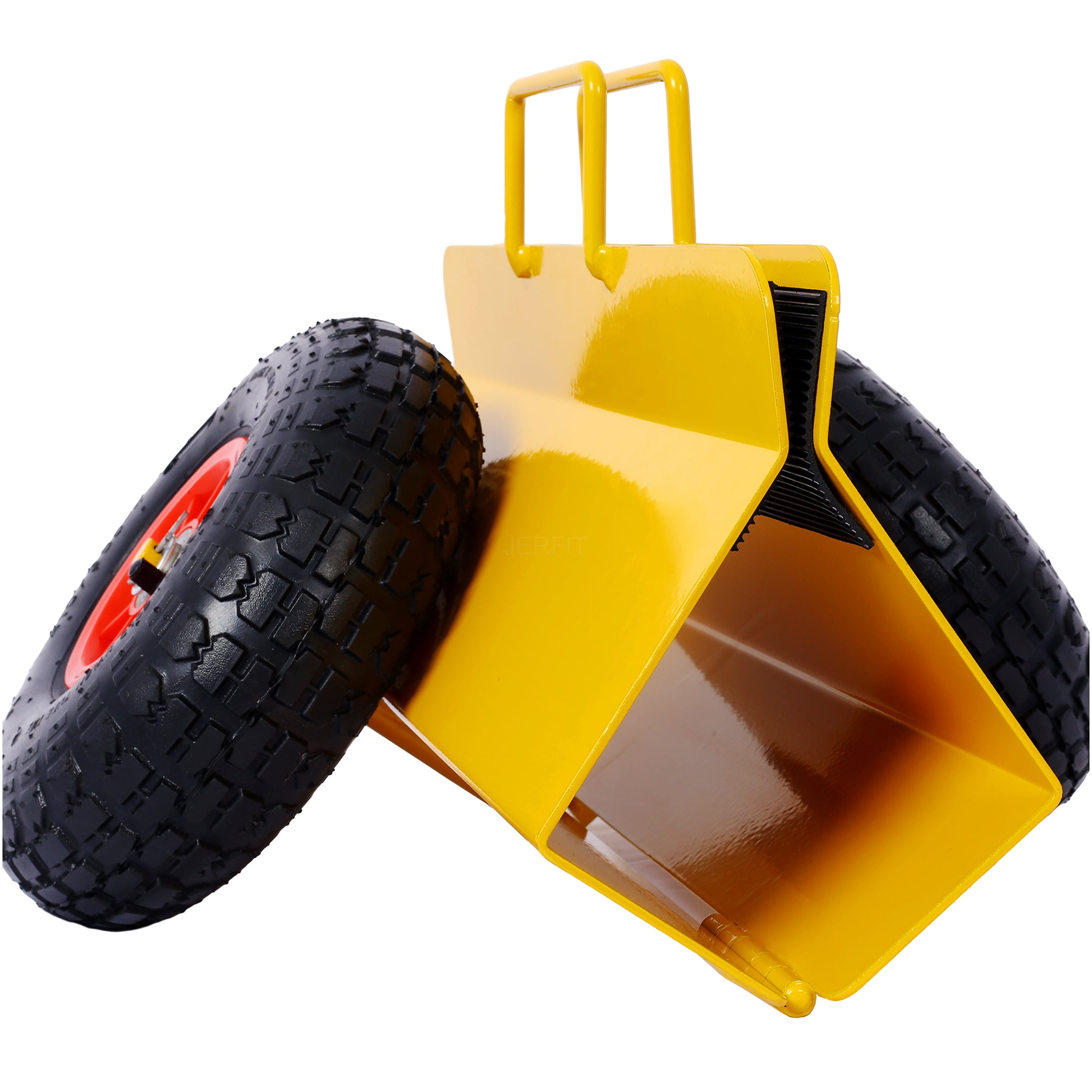 JERFIT Heavy Duty Panel Dolly Cart with 10" Air-Filled Tires, 600LB Capacity Auto-Clamp Moving Hand Truck for Drywall, Appliances, Doors