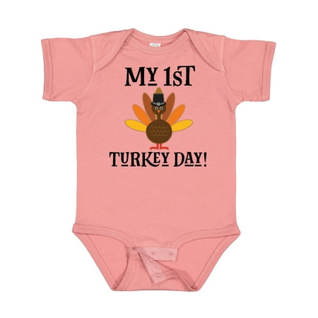

Inktastic My 1st Turkey Day 2022 Thanksgiving Gift Baby Boy or Baby Girl Bodysuit