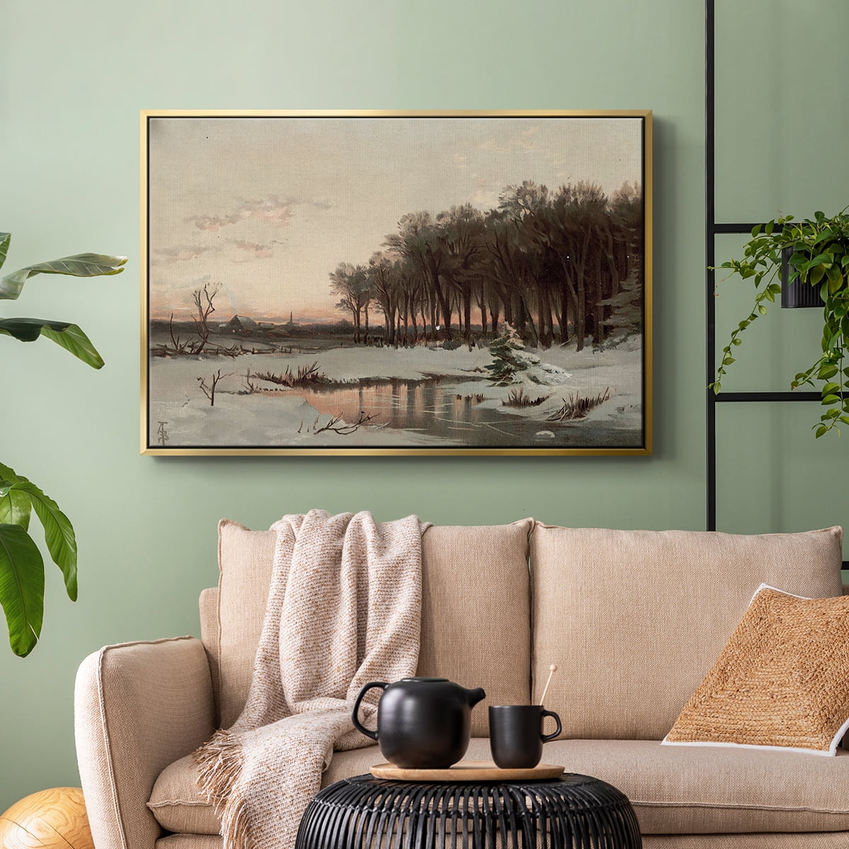 Vintage Landscape-CCLXIX By Wexford Home Framed in Gold Wood Gallery Wrapped Canvas 17 in. x 25 in.