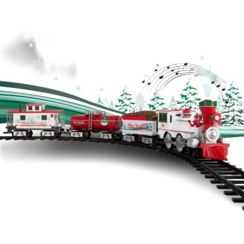 Lionel Train Jouet Express d'Hiver à Piles avec Locomotive, Voitures de Train, Piste et Télécommande avec Sons, Vapeur et Lumières Authentiques pour Enfants 4+