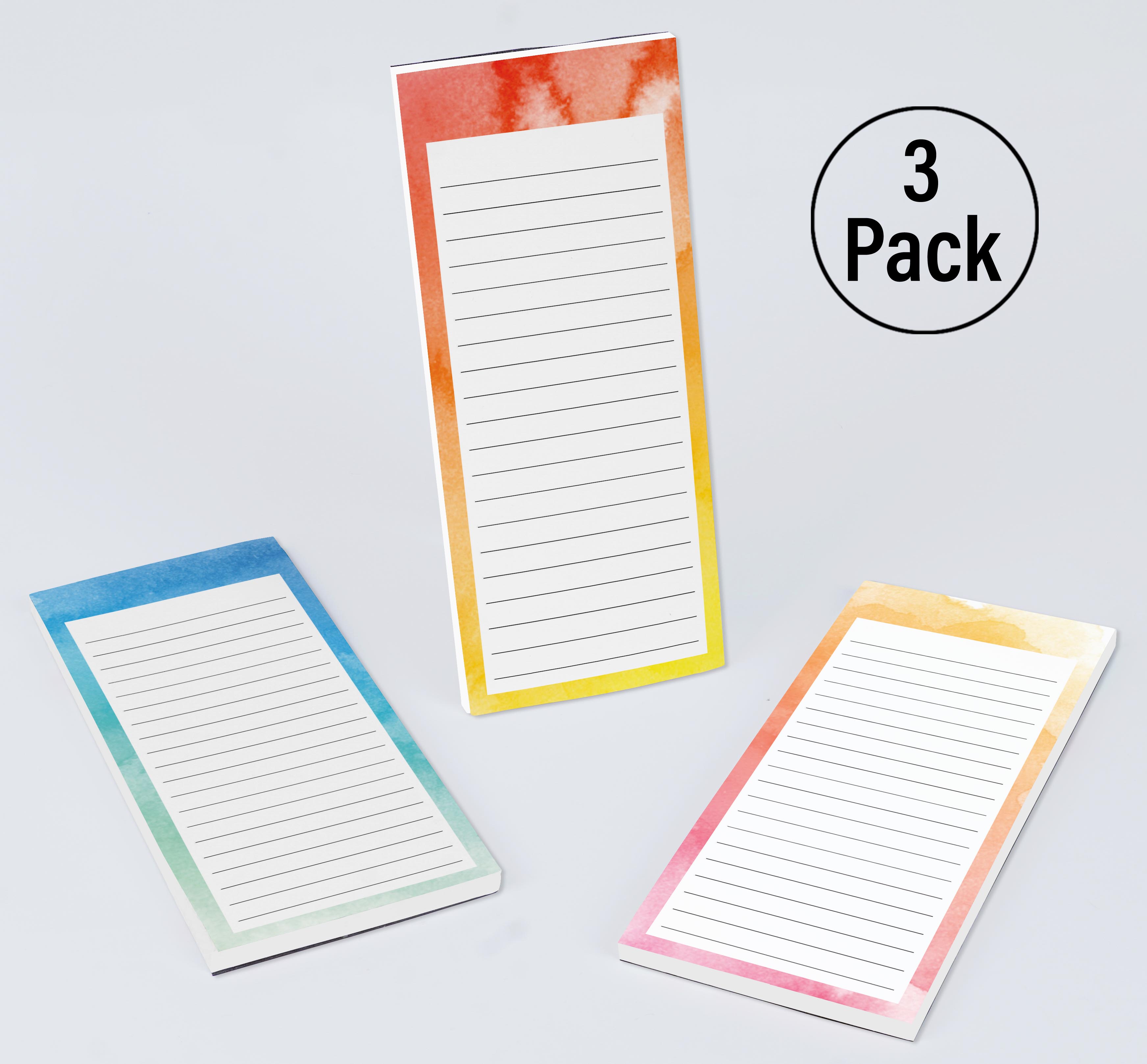Inkdotpot Pack of 3 Magnetic Fridge To-Do List Notepads- Magnetic Memo Pads For Refrigerator-(50 Sheets Each)-N0