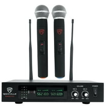 Rockville RWM71U Dual UHF Handheld Wireless Microphone System w/ Metal Receiver