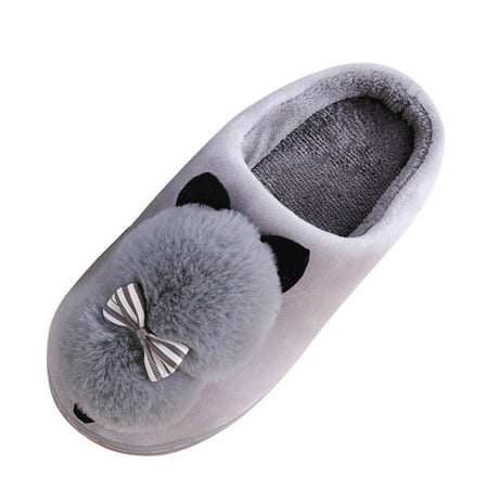 

Pgeraug slippers for women Women s Cartoons Warm Women Slippers Cute Shoes Keep Slippers Slip On Furry Home Flat Cai Shoes Women s Slipper Woman Shoes Gray 36-37