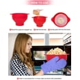 thumbnail image 4 of Microwave Popcorn Makers (with Lid and Handles) Collapsible Hot Air Popcorn Maker Popper Bowl Rot, 4 of 4