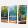 thumbnail image 3 of Designart ' Green Trees By The Bridge Over River ' Traditional Canvas Wall Art Print, 3 of 3