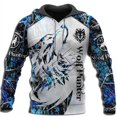 thumbnail image 3 of Sudadera con capucha de moda de otoño con diseño de león y lobo, piel de tigre blanco, estampado 3D por todas partes, para hombre, sudadera unisex con cremallera, chaqueta informal, 3 of 5