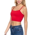 thumbnail image 5 of FashionMille Women Basic Casual Yoga Workout Adjustable Spaghetti Strap Cami Crop Top Shirt, 5 of 5