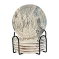 thumbnail image 2 of BZSMCE 6Pcs Drink Coasters With Holder 3.94Inch Marble Painting Creative Coil Coaster Coasters Colors Absorbent Coasters for Drinks Coasters Set Thicken Heat for Home Table, 2 of 7