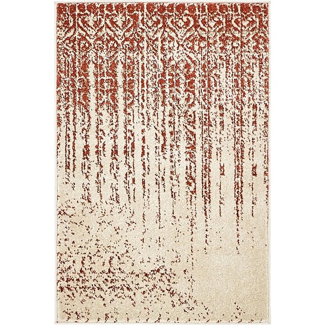 Unique Loom Del Mar Collection Tapis de Transition Contemporain, 2' 2" x 3', Rouge/ivoire