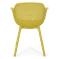 thumbnail image 5 of Noble House Lotus Plastic Patio Dining Arm Chair in Yellow (Set of 2), 5 of 9